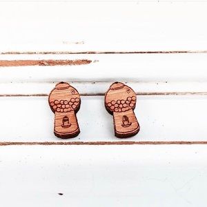 Gum Ball Machine Bamboo Earrings